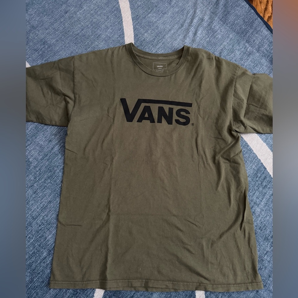 Vans Men's Dark Green Logo T-Shirt